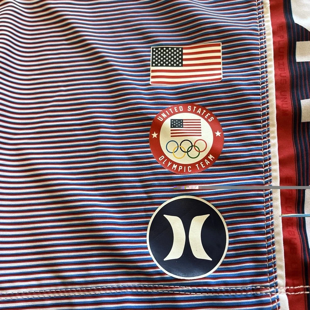 Hurley Board Shorts Mens 38 Blue USA Olympic Team Phantom Swim Trunks Quick Dry